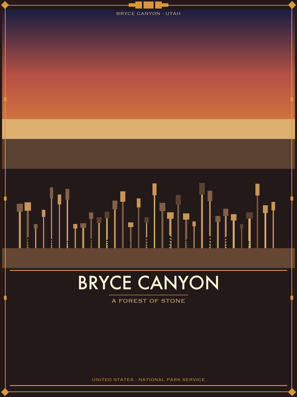 Bryce Canyon National Park - Vintage WPA Style Travel Poster — National Park Poster 18×24" Wall Art