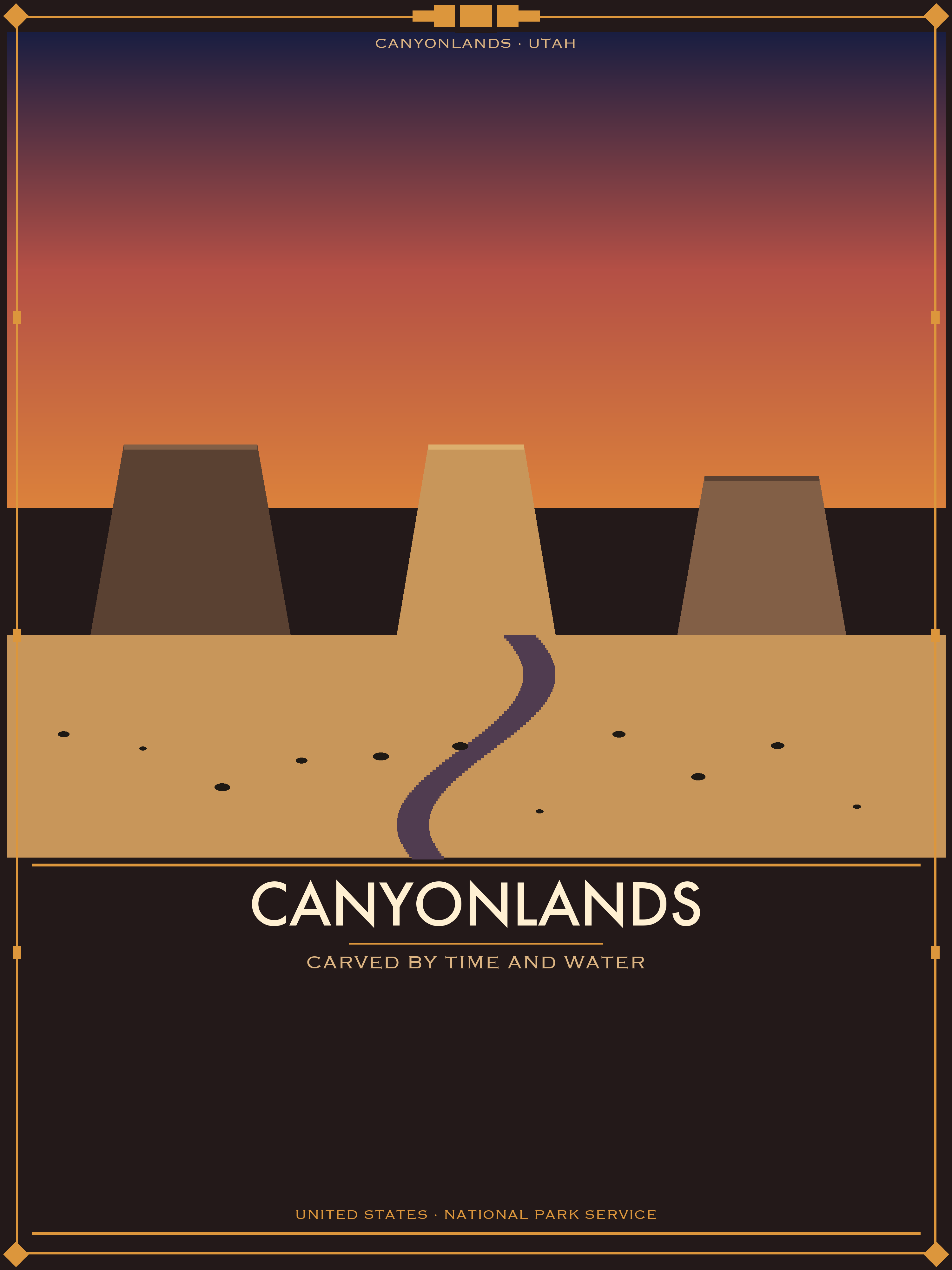 Canyonlands National Park - Vintage WPA Style Travel Poster