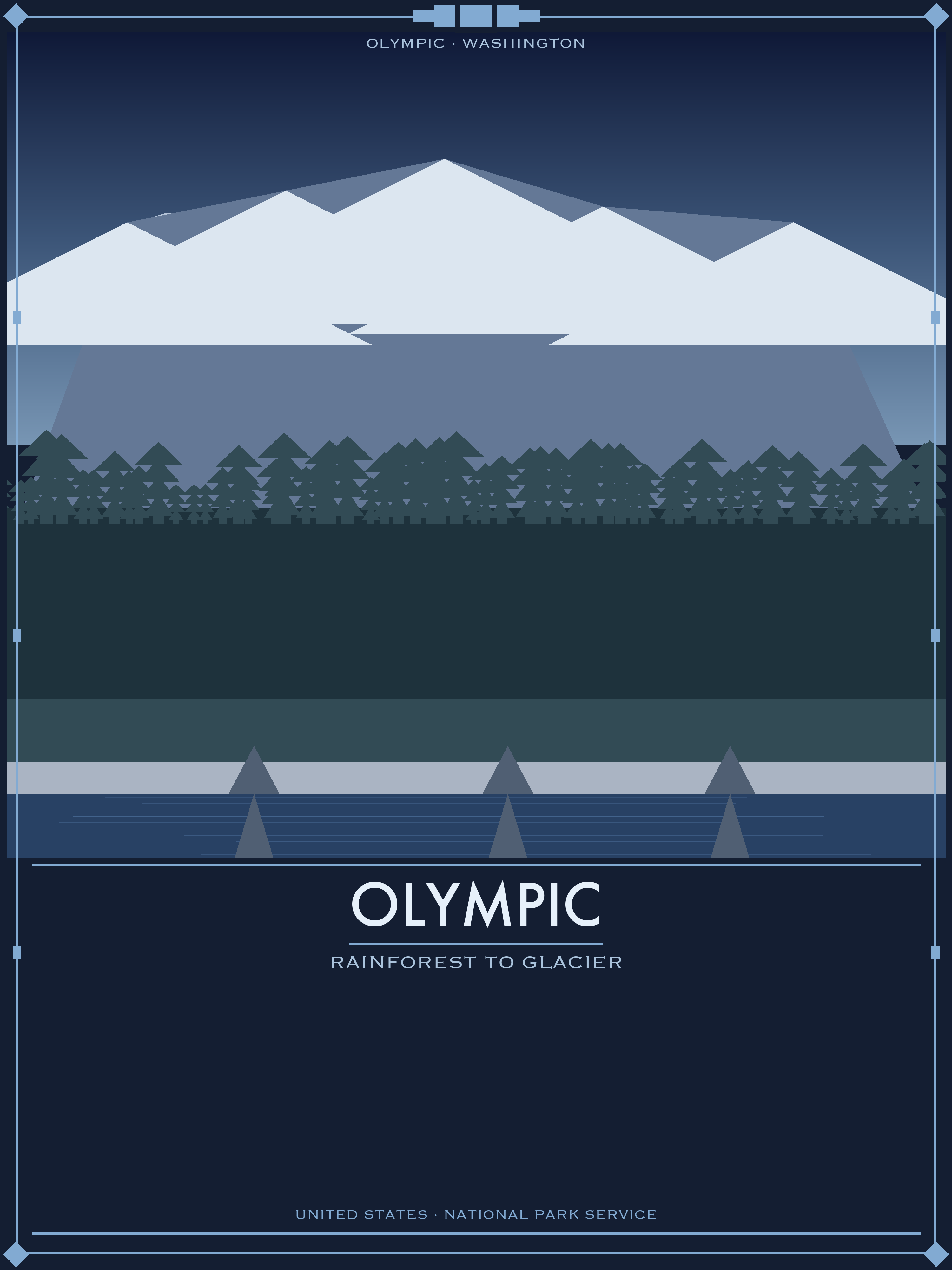 Olympic National Park - Vintage WPA Style Travel Poster