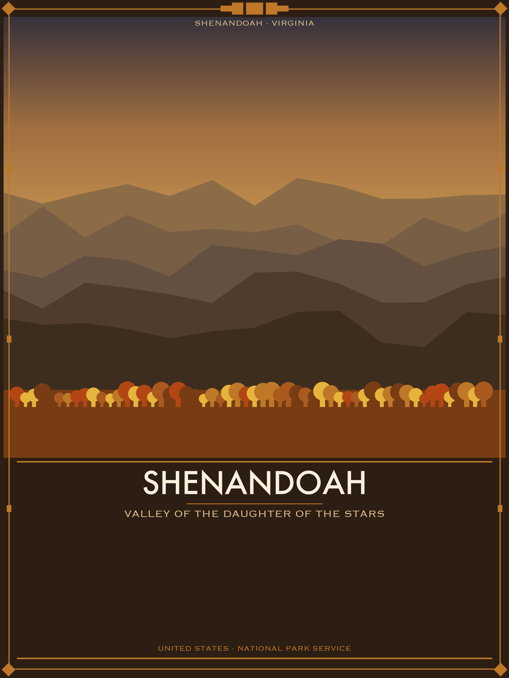 Shenandoah National Park - Vintage WPA Style Travel Poster — National Park Poster 18×24" Wall Art