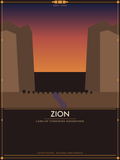 Zion National Park - Vintage WPA Style Travel Poster — National Park Poster 18×24" Wall Art